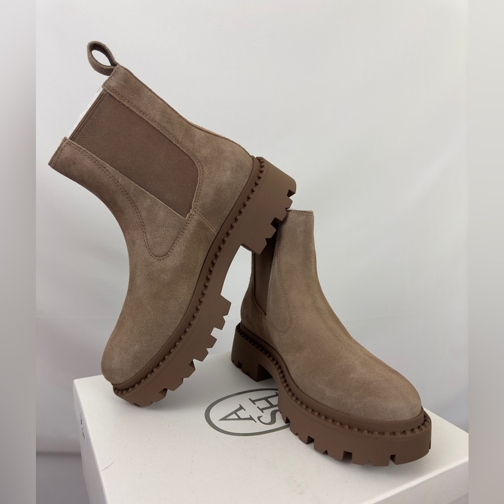 ASH Genesis Womens Leather Lug Sole Chelsea Boots Sequoia Tan. EU39=US8/EU40=US9 - Picture 12 of 15
